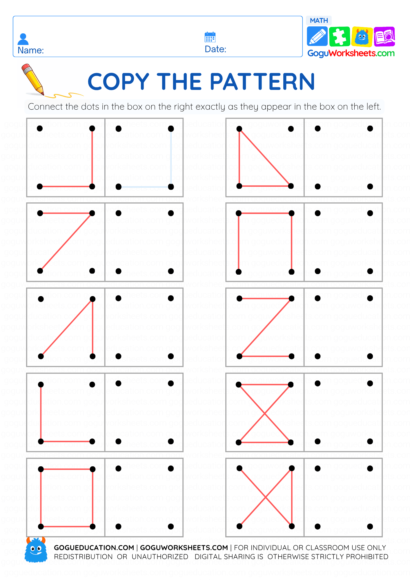 Copy the Path Pattern Game worksheet preview