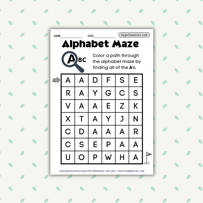 Alphabet Maze – Letter A Focus Activity for Early Learners