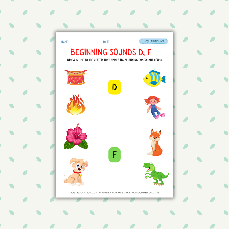 Beginning Sounds D, F