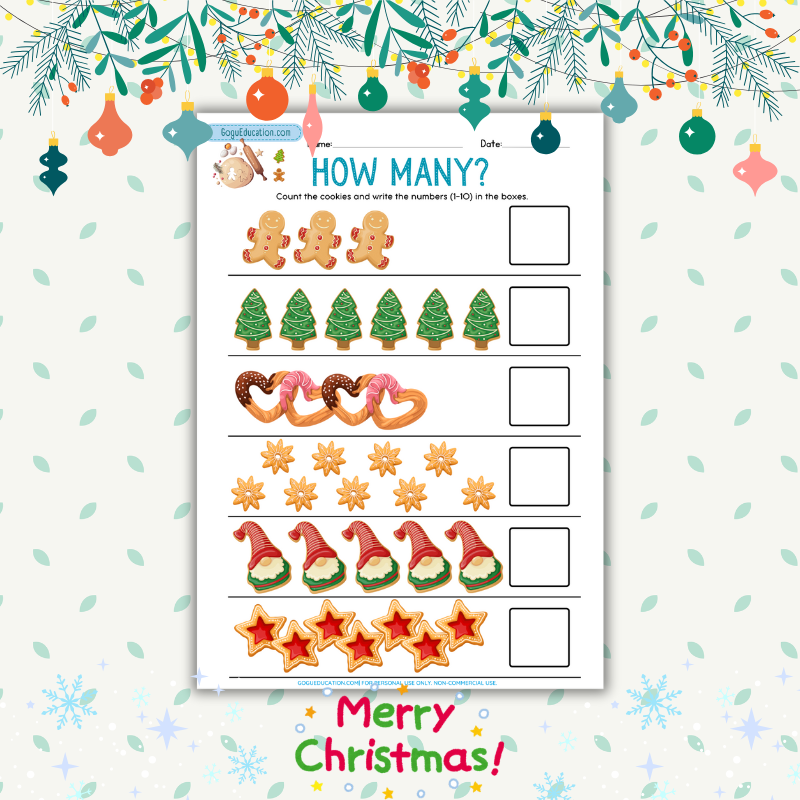 How Many Cookies Christmas Math
