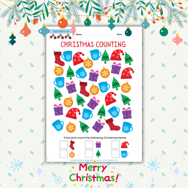 Christmas Counting Worksheets