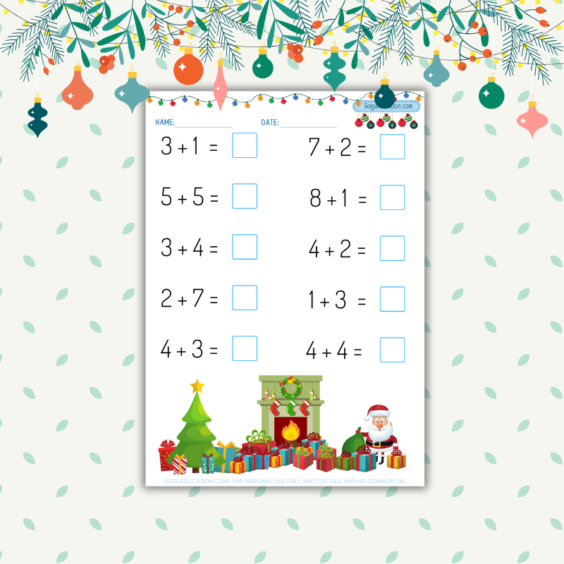 Christmas Math Addition Subtraction