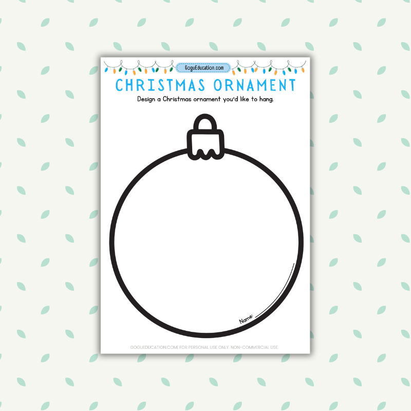 Christmas Ornament Drawing Worksheet Gogu Education