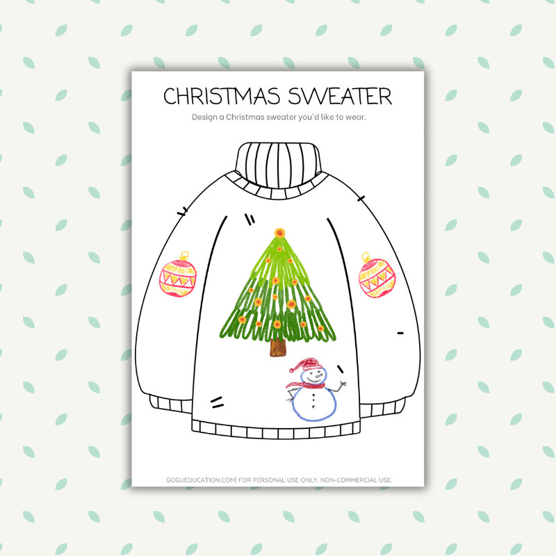 Design Christmas Sweater Coloring Design Christmas Sweater