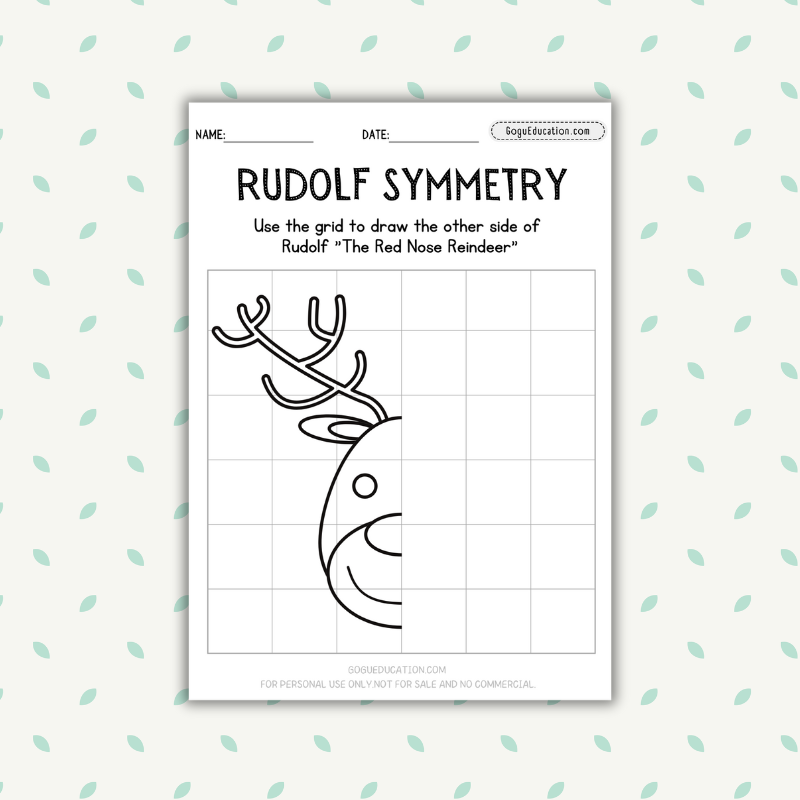 Drawing Rudolf Symmetry Worksheet