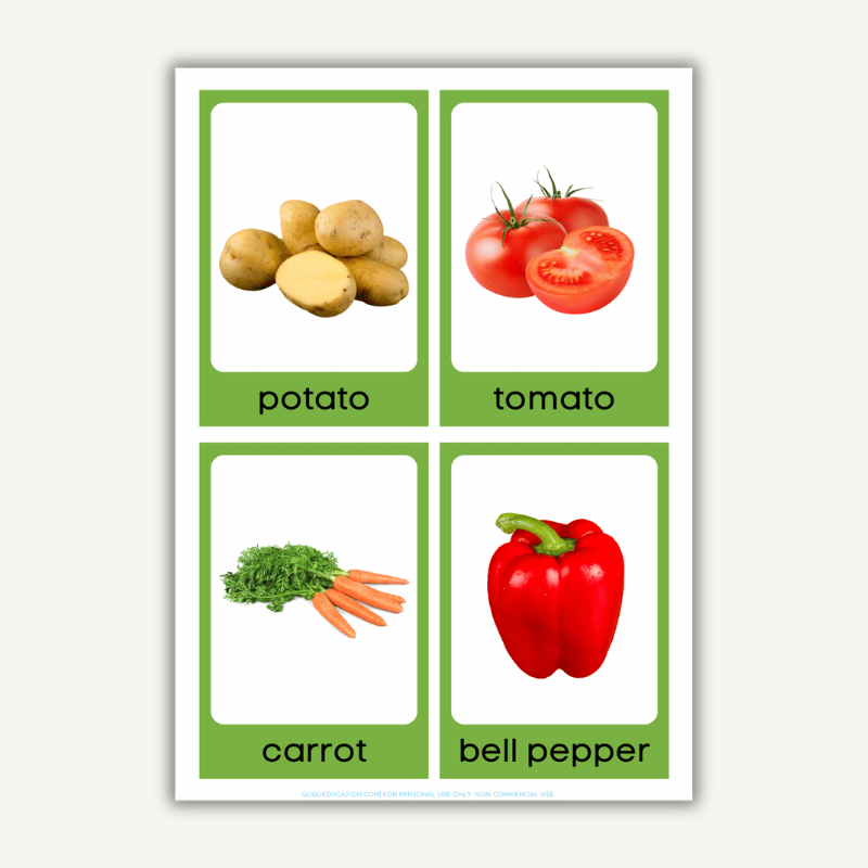 ESL Vocabulary Vegetables Gogu Education
