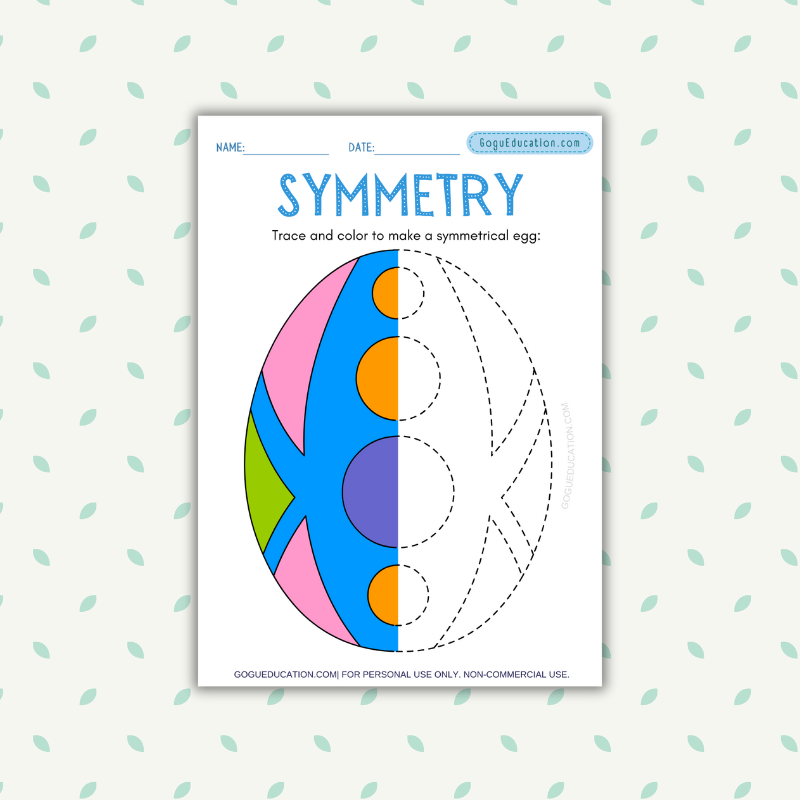 Easter Egg Symmetry – Trace and Color Activity for Kids