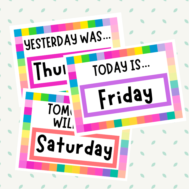 English Days of the Week Flashcards