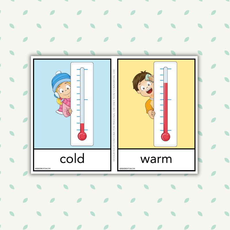English Flashcards Opposites Words