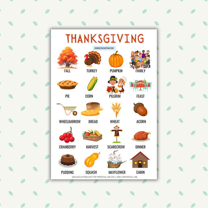 Thanksgiving Vocabulary