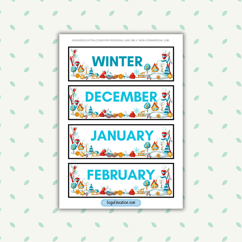 Wall Words Seasons and Months
