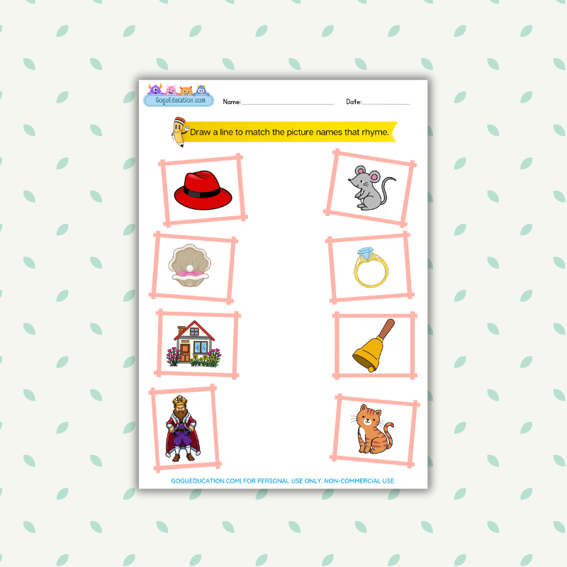 Connect the Words - Rhyming Words