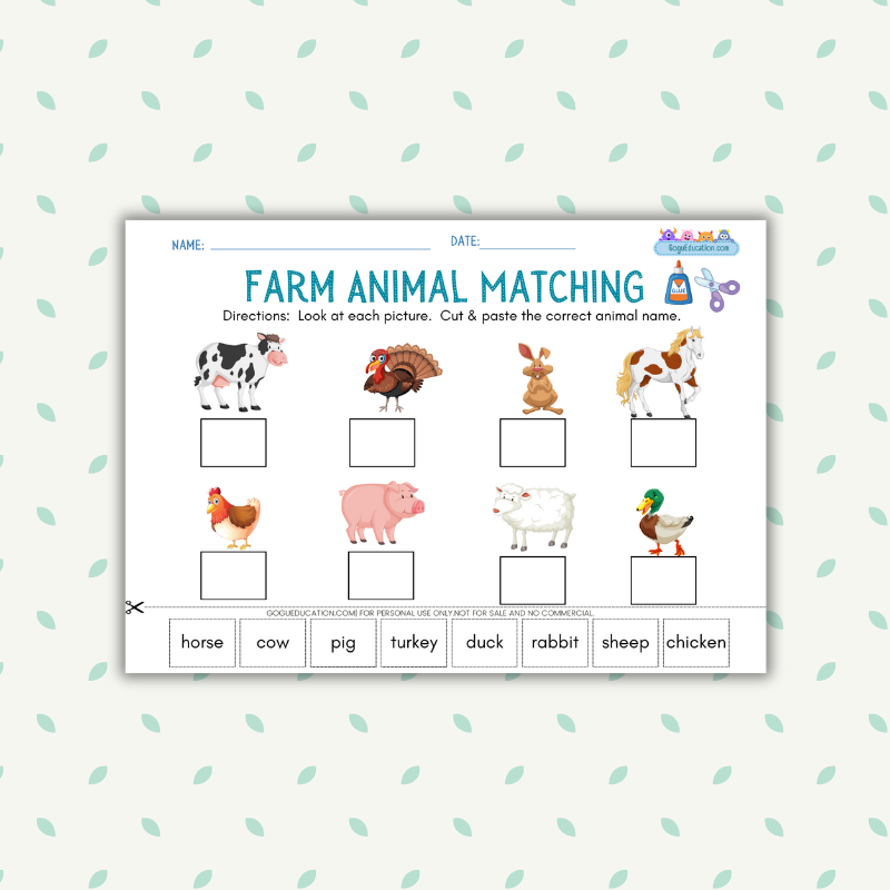 Farm Animal Matching Gogu Education