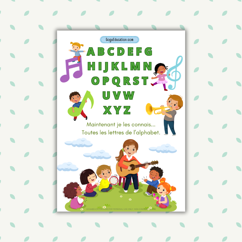 French Nursery Rhyme Comptine La chanson de l'alphabet