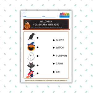 English Halloween Vocabulary Matching Worksheet Gogu Education