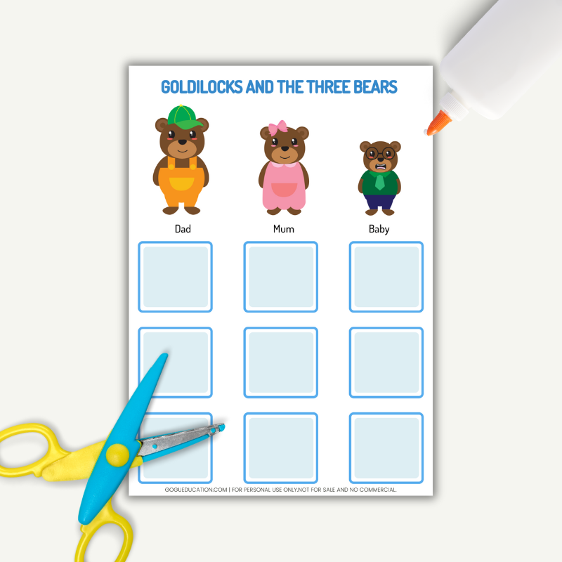 Size Ordering Goldilocks and the Three Bears Gogu Education
