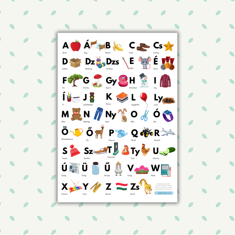 Hungarian Printable Alphabet Gogu Education