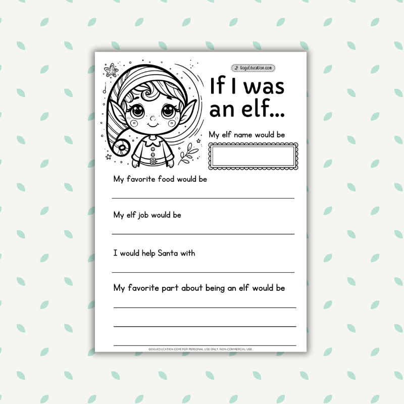 If I was an elf Worksheet