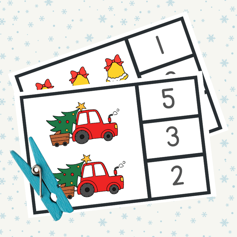 Count and Clip Cards Winter