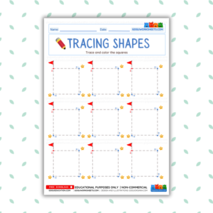Free Square Tracing Worksheet for Preschoolers