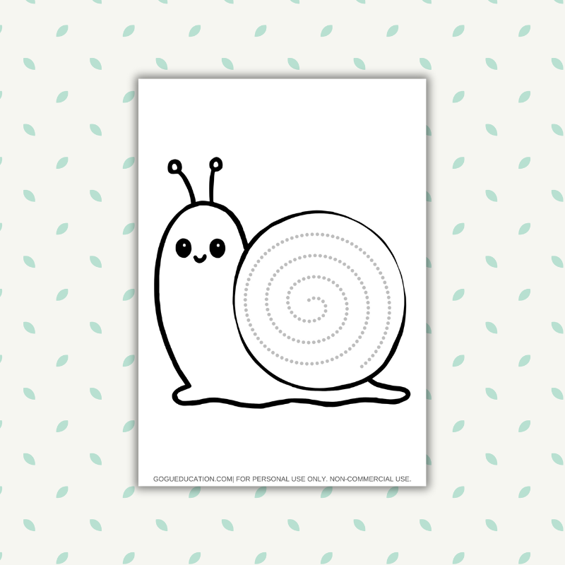 Tracing Lines Worksheet Snail
