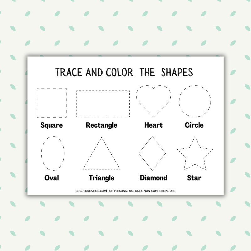 Tracing Worksheets Shapes Square, Circle