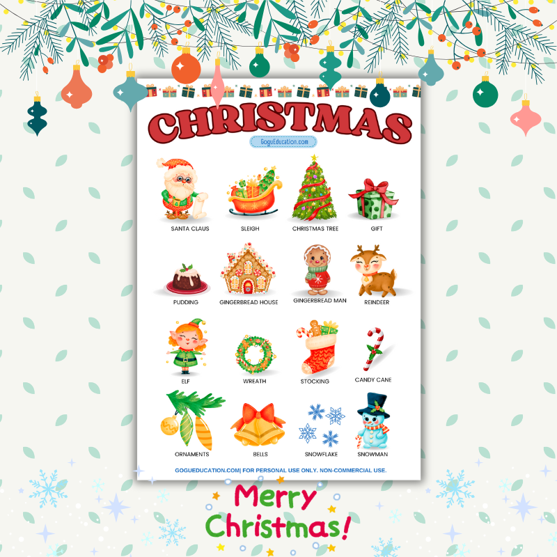 English Christmas Words